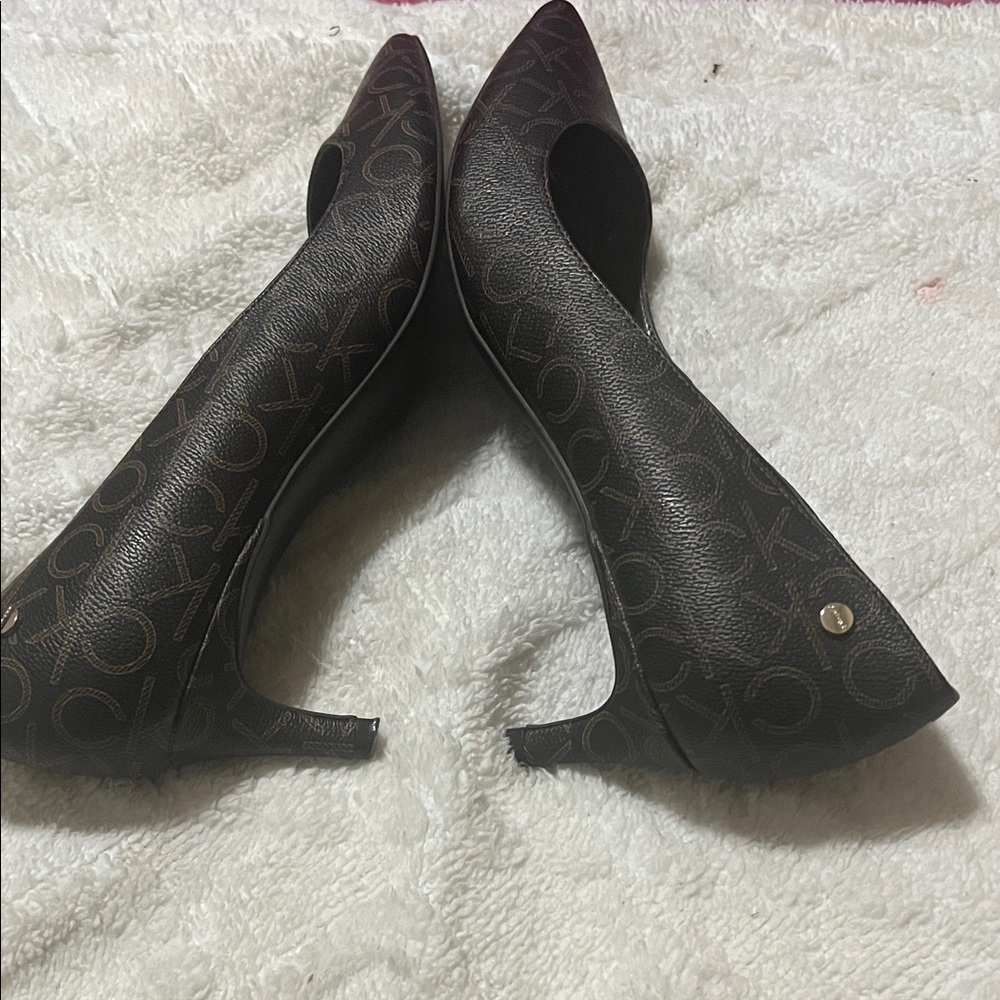 Calvin Klein Brown Patterned Heels - Picture 5 of 5